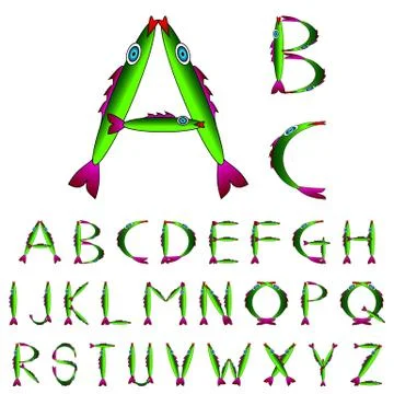 Letters from fish Stock Illustration