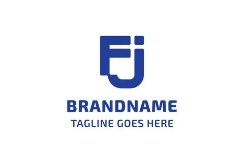 Letters FJ Monogram Connected Logo, symbolizing connection and unity, for J.. Stock Illustration