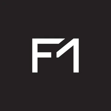 Letters fm simple geometric lines logo vector Stock Illustration