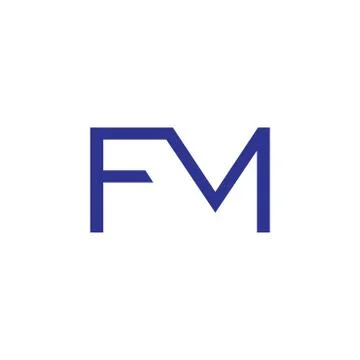Letters fm simple linked logo vector Illustrazione stock