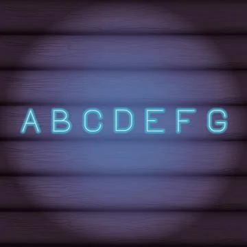 Letters font neon イラスト素材