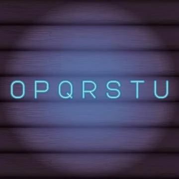 Letters font neon イラスト素材