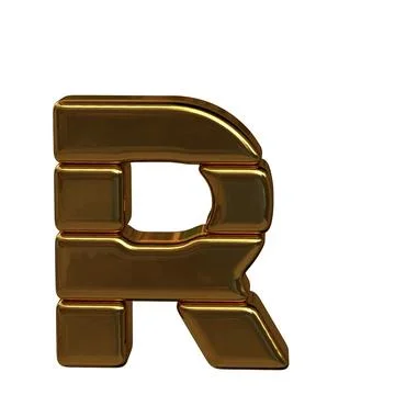 Letters from four horizontal blocks. letter r Stock Illustration