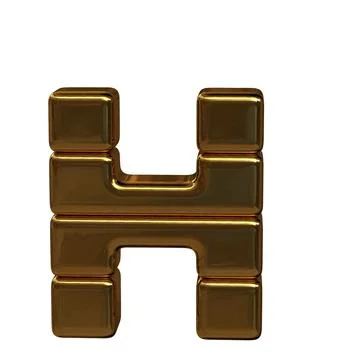 Letters from four horizontal blocks. letter h Stock Illustration