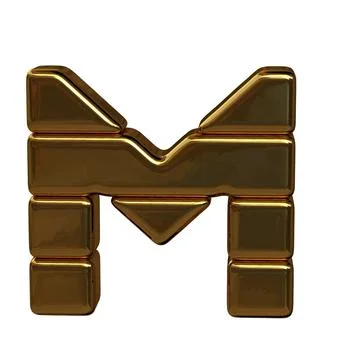 Letters from four horizontal blocks. letter m Illustrazione stock