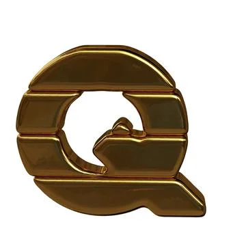 Letters from four horizontal blocks. letter q Illustrazione stock