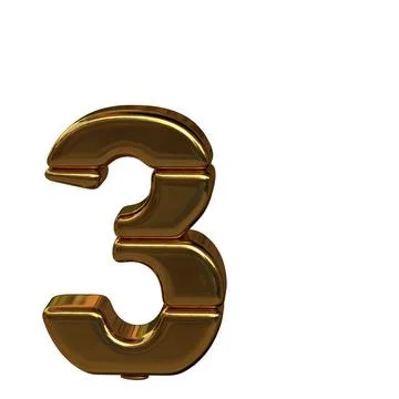 Letters from four horizontal blocks. number 3 Stock Illustration