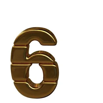 Letters from four horizontal blocks. number 6 Illustrazione stock