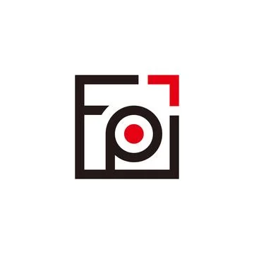Letters fp dot squares arrow simple geometric logo vector Stock Illustration
