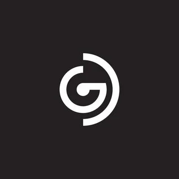 Letters gd simple abstract motion circles logo vector Stock Illustration