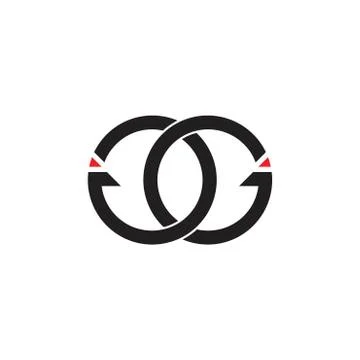 Letters gg circle arrow monogram logo vector Stock Illustration