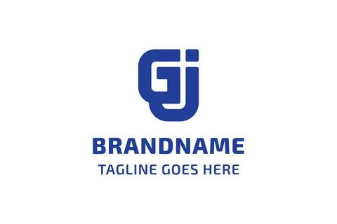 Letters GJ Monogram Connected Logo, symbolizing connection and unity, for J.. Stock Illustration