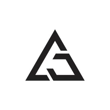 Letters gj triangle arrows logo vector Stock Illustration
