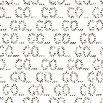 Letters GO and three dots made of Outline Coffee Beans Seamless pattern Coffee Illustrazione stock