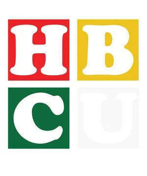 The letters H B C U are arranged in four black squares with white bold font. Stock Illustration