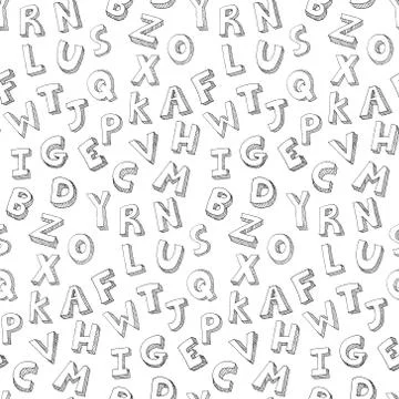 Letters hand written pattern Stock Illustration
