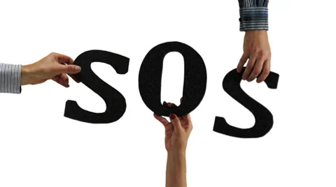 Letters Hands SOS Emergency 스톡 동영상 35229122