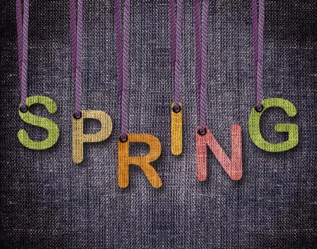 Letters hanging strings Stock Photos
