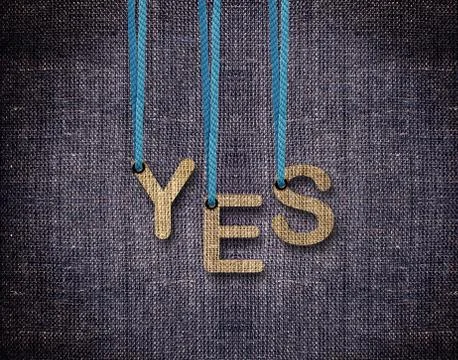 Letters hanging strings Stock Photos