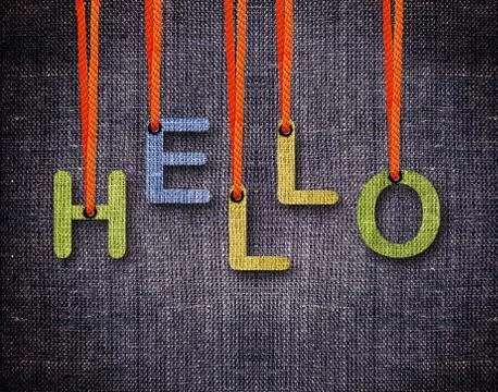 Letters hanging strings Stock Photos