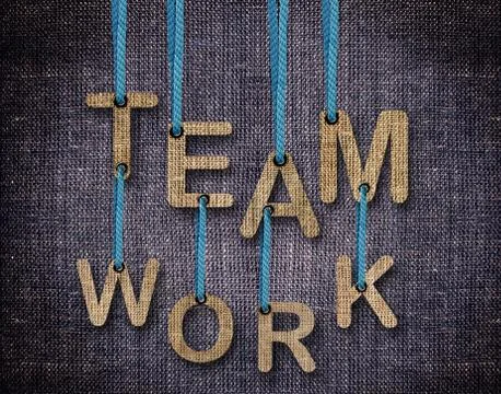 Letters hanging strings Stock Photos