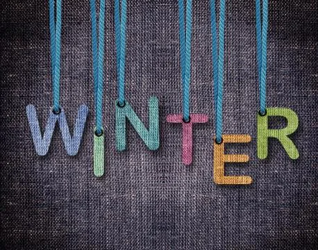 Letters hanging strings Foto stock