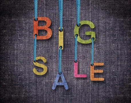 Letters hanging strings Stock Photos