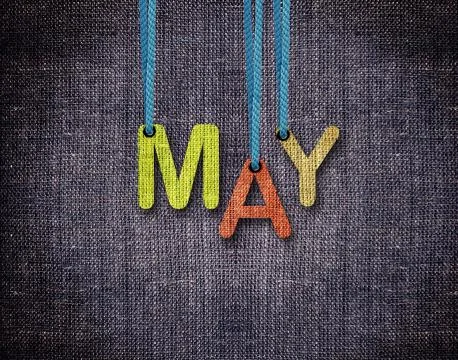 Letters hanging strings Stock Photos