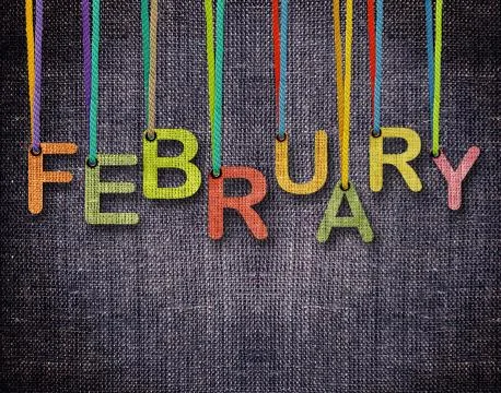 Letters hanging strings Stock Photos