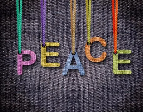 Letters hanging strings Stock Photos