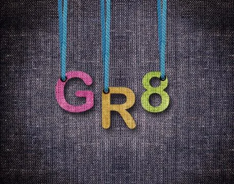 Letters hanging strings Stock Photos