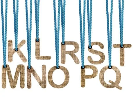 Letters hanging strings Stock Photos