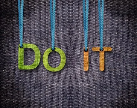 Letters hanging strings Stock Photos