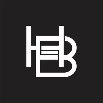 Letters hb simple geometric logo vector Stock Illustration