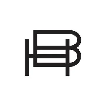 Letters hb simple geometric logo vector Stock Illustration