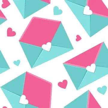 Letters with heart. Vector illustration. Envelope icons. Love mail. Valentine Illustrazione stock