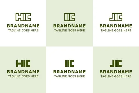 Letters HIC IIC JIC Monogram Logo Set, suitable for any business Stock Illustration