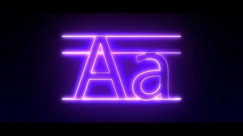 Letters A in highlight and glow effect mp4 video Stock Illustration