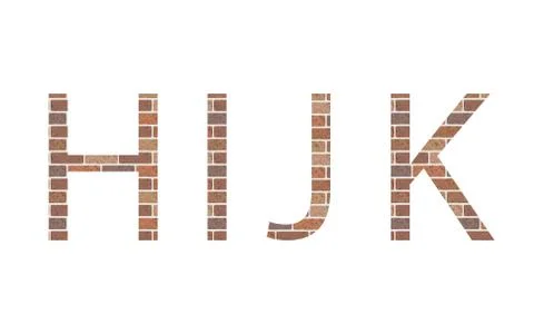 Letters HIJK in bricks Stock Illustration
