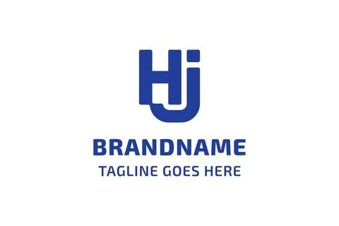 Letters HJ Monogram Connected Logo, symbolizing connection and unity, for J.. Stock Illustration