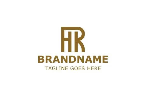 Letters HR Monogram Simple Logo, suitable for any business with HR RH initi.. Stock Illustration