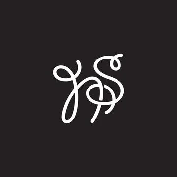 Letters hs rope thread curves logo vector Stock-Illustration