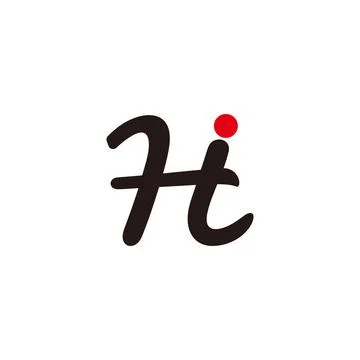 Letters hti red dot simple curves logo vector Illustrazione stock