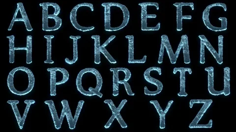 The Letters Of Ice Isolated On Black With Alpha Matte. Stock Footage 124993483