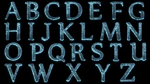 The Letters Of Ice Isolated On Black With Alpha Matte. Stock Footage 124994968