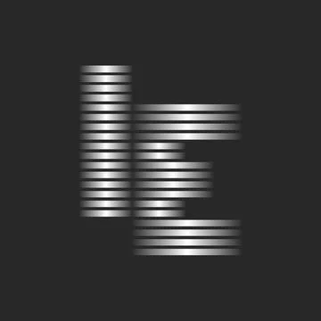 Letters IE or EI initials logo design featuring silver thin parallel horizo.. Illustrazione stock