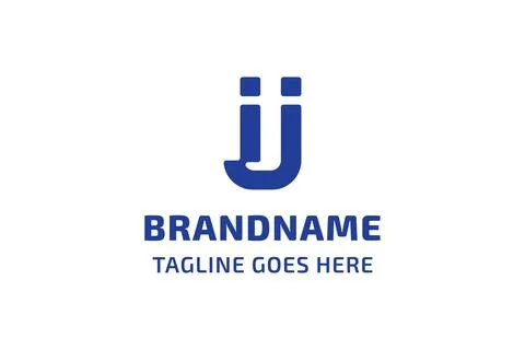 Letters IJ Monogram Connected Logo, symbolizing connection and unity, for J.. Stock Illustration