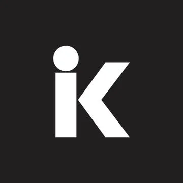 Letters ik simple geometric logo vector Stock Illustration