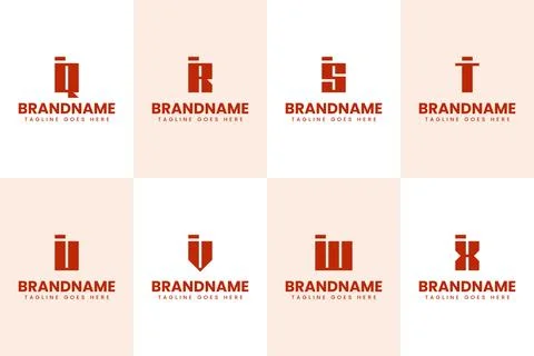 Letters IQ IR IS IT IU IV IW IX Logo Monogram Set, for QI RI SI TI UI VI WI.. イラスト素材