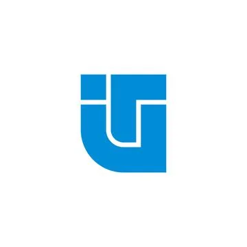 Letters iru simple geometric monogram logo vector Stock Illustration